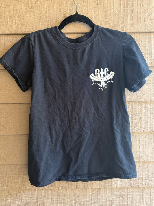 Refuse To Conform Black Tee- Size Small