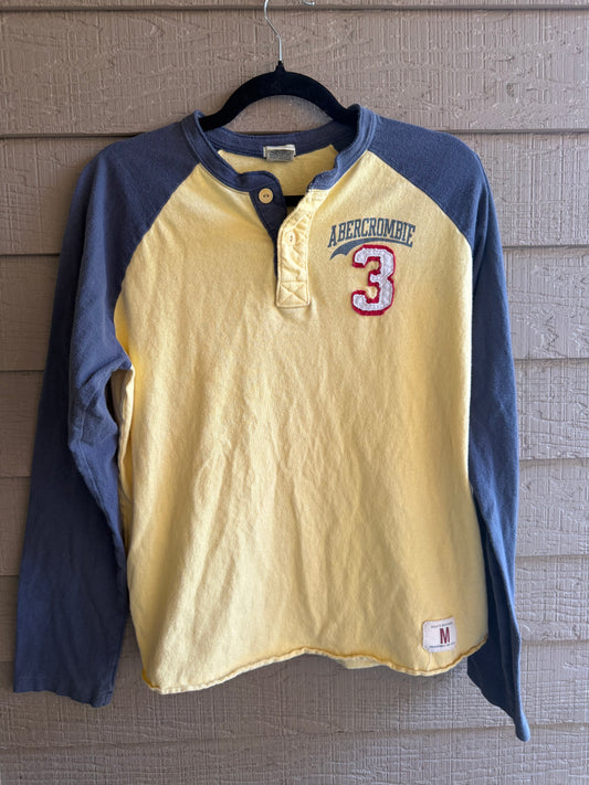 Y2K Abercrombie 3 Yellow/Blue Muscle Top- Size Medium