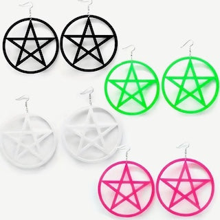 Acrylic Pentagram Earrings