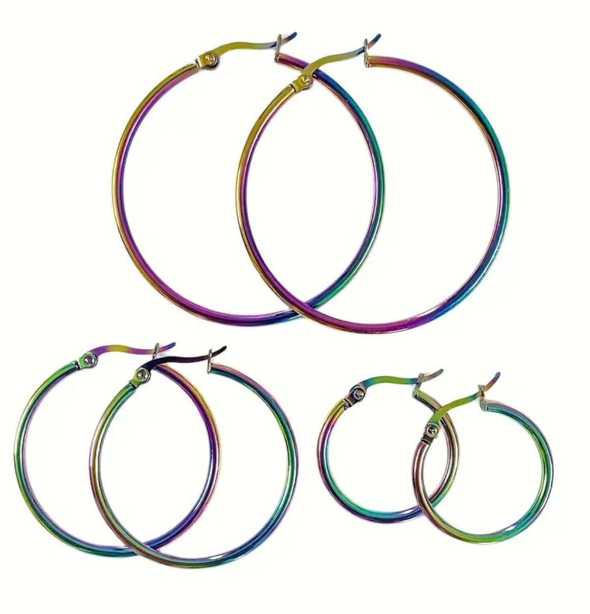 Iridescent Stainless Steel Hoops