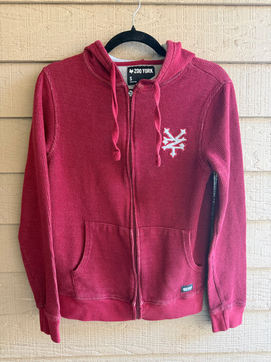 Y2K Zoo York Red Thermal Zip Up- Size Small