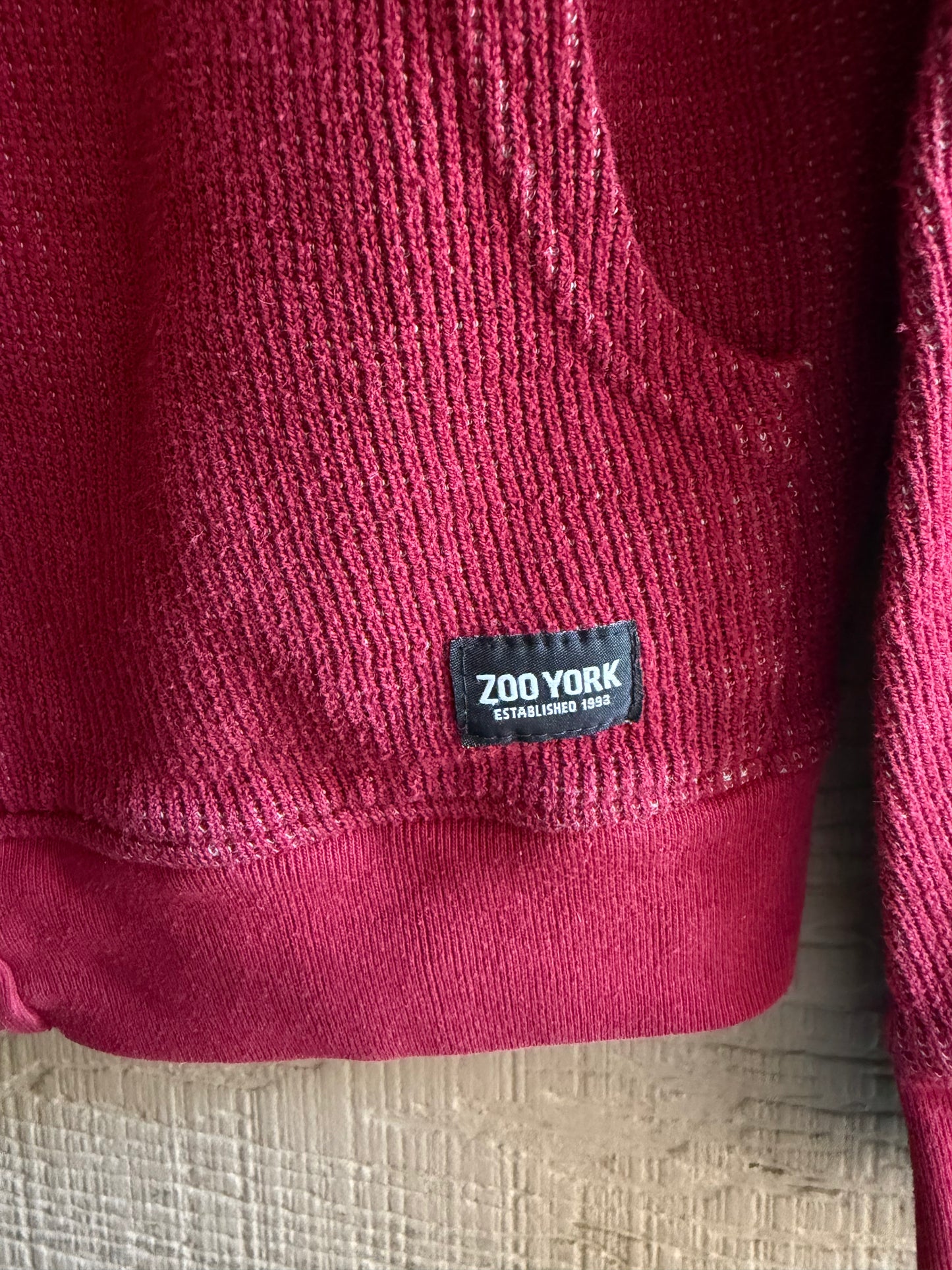 Y2K Zoo York Red Thermal Zip Up- Size Small