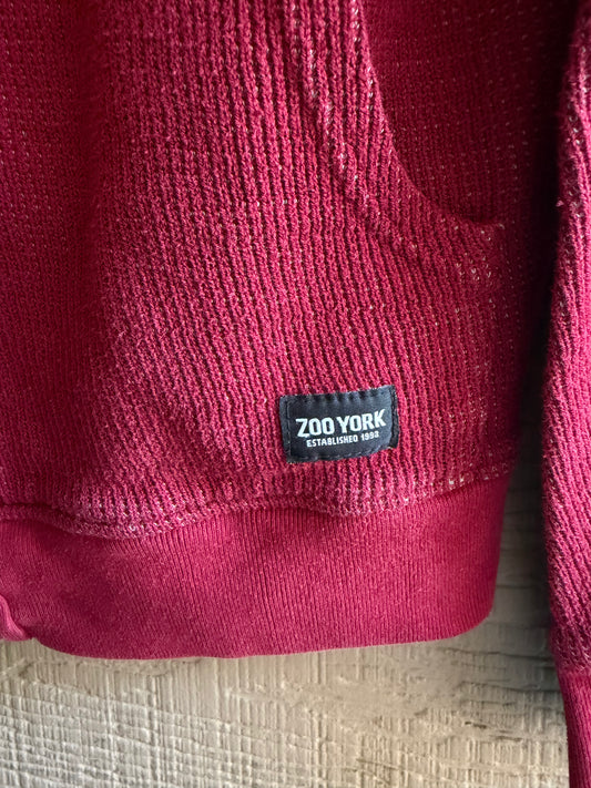 Y2K Zoo York Red Thermal Zip Up- Size Small