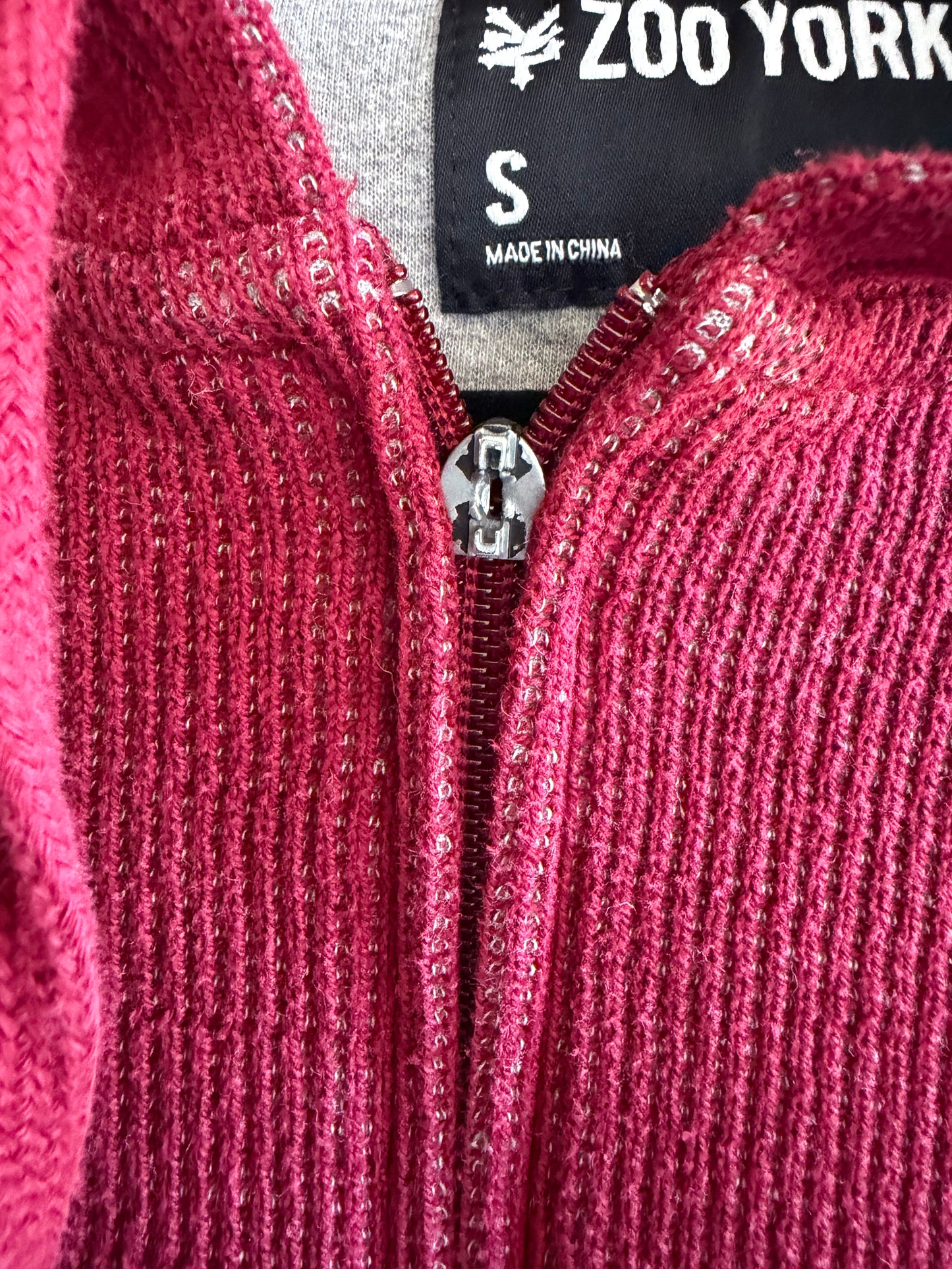 Y2K Zoo York Red Thermal Zip Up- Size Small