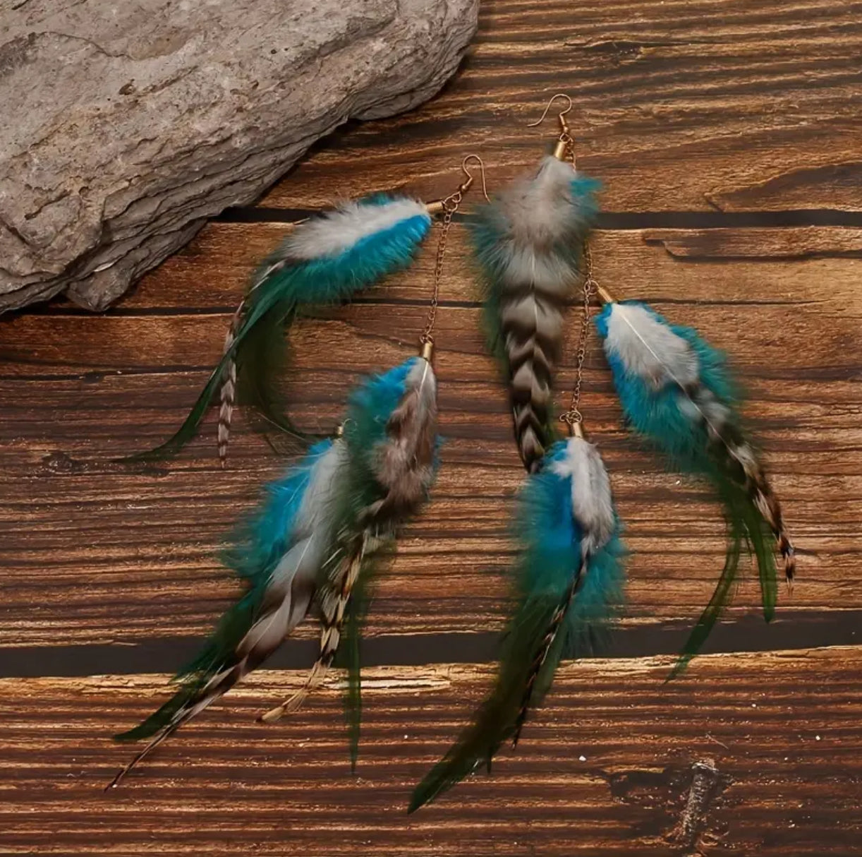 Bohemian Feather Tassel Earrings