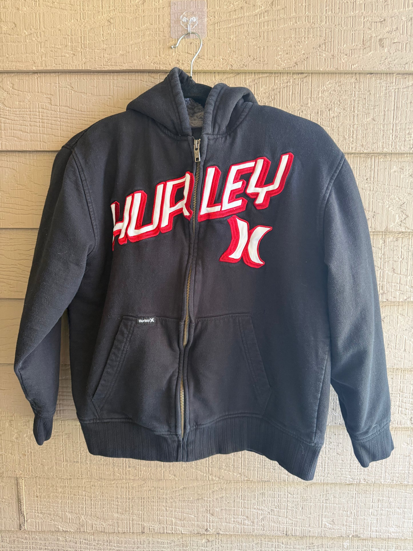 Black Hurley Zip up- Size Youth Large- Women's XS/Small