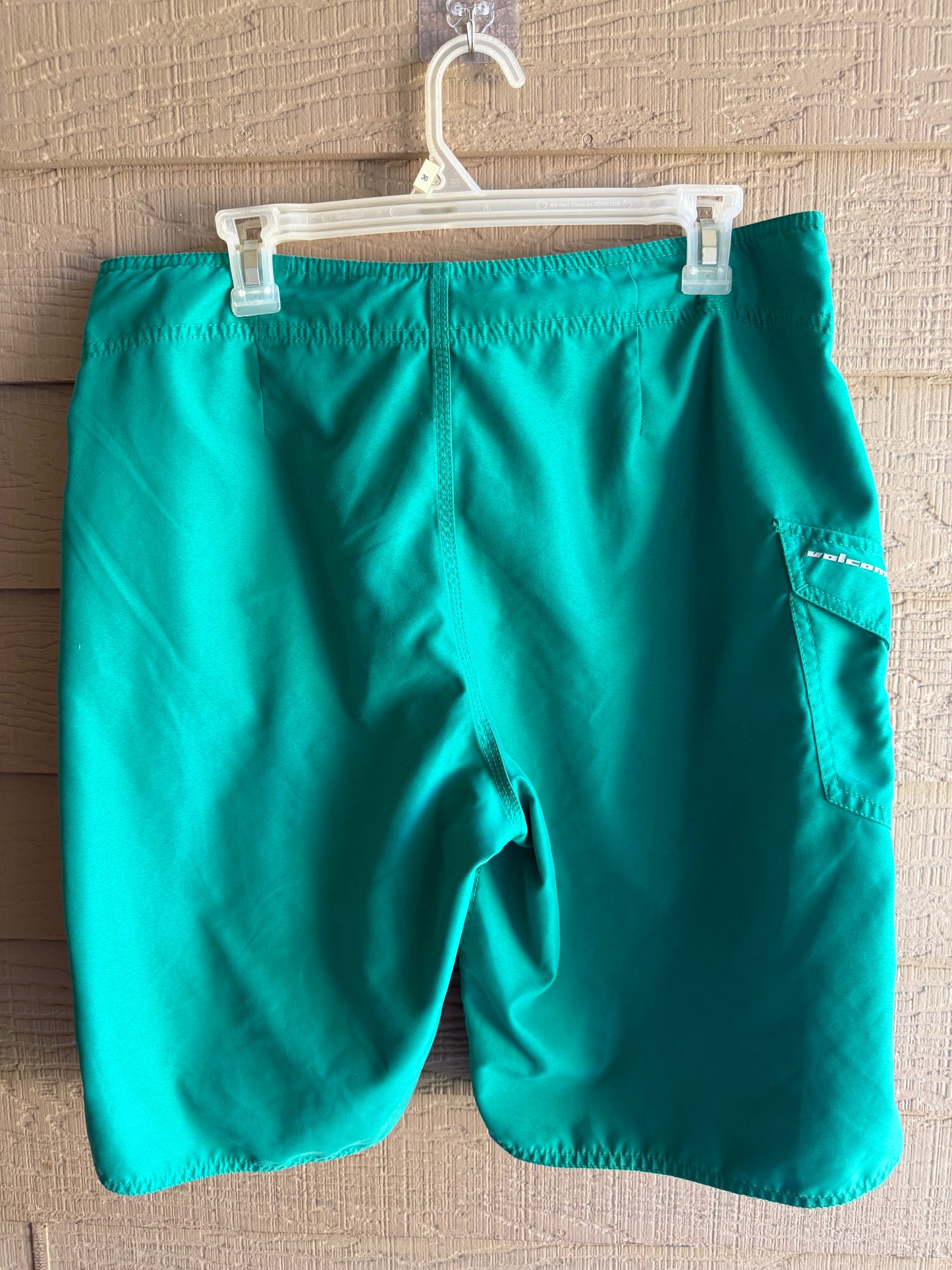 Y2K Teal Volcom Maguro Solid Board Shorts- Size 34