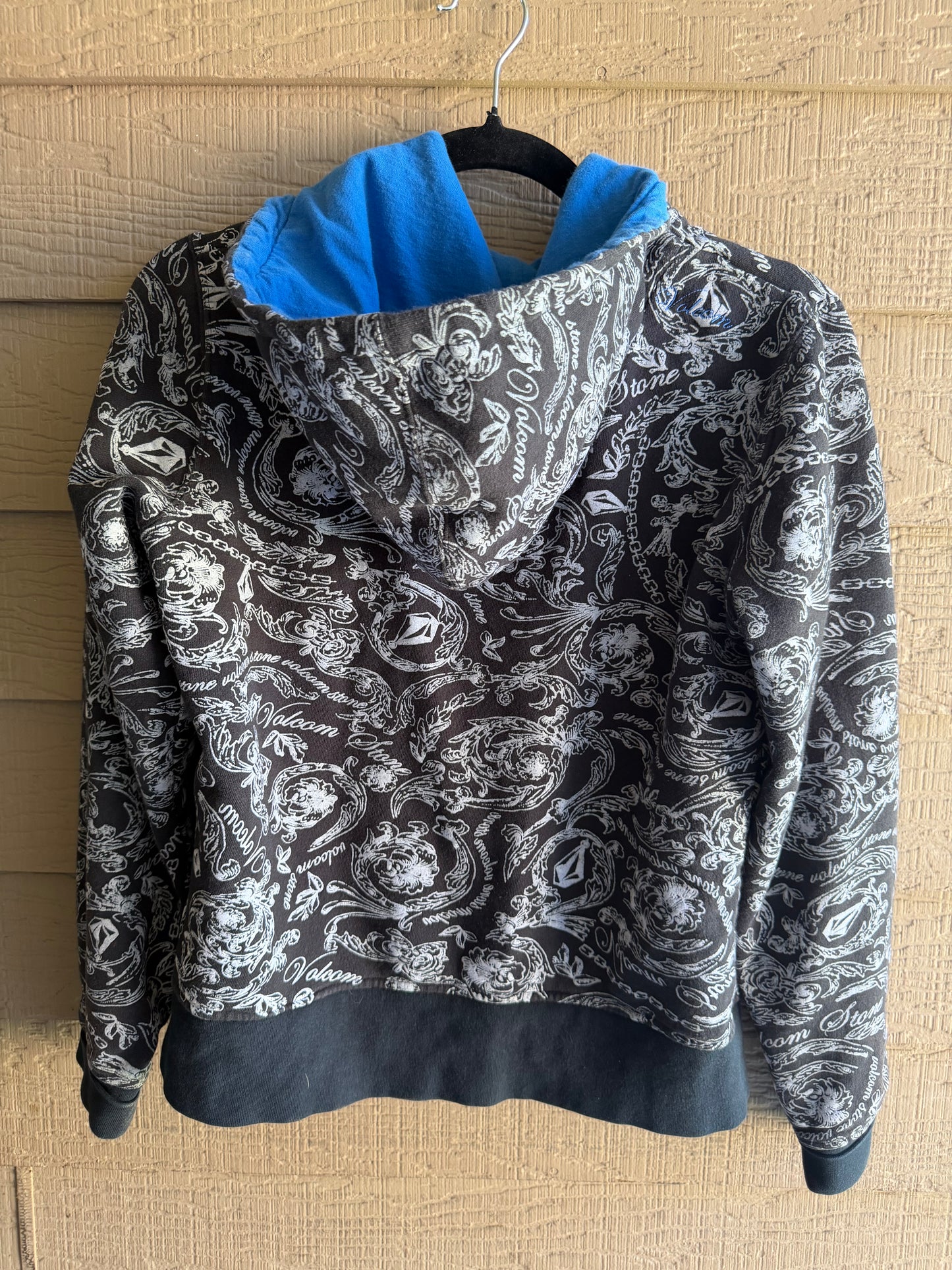 Y2K Volcom Baroque-Print Zip Up- Size L