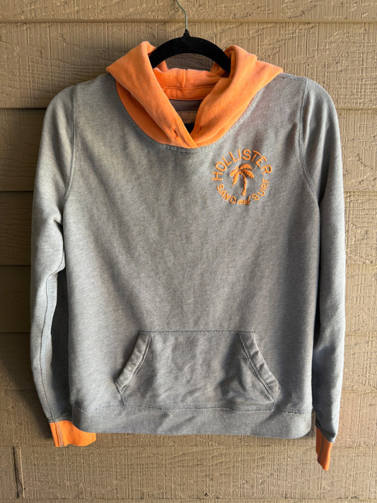Hollister Grey/Orange Pullover-Size Large