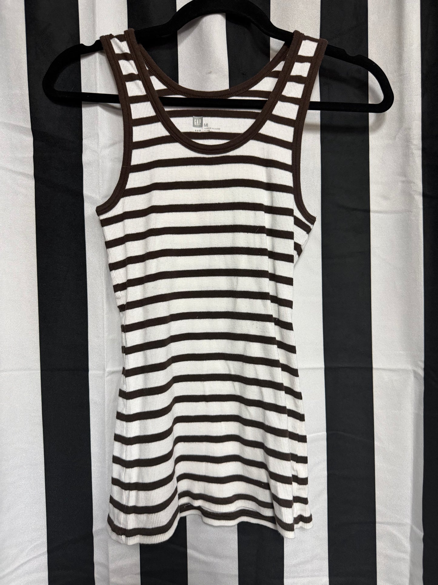 Gap- Brown & White Striped Tank- Size Med
