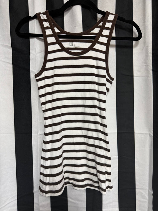 Gap- Brown & White Striped Tank- Size Med