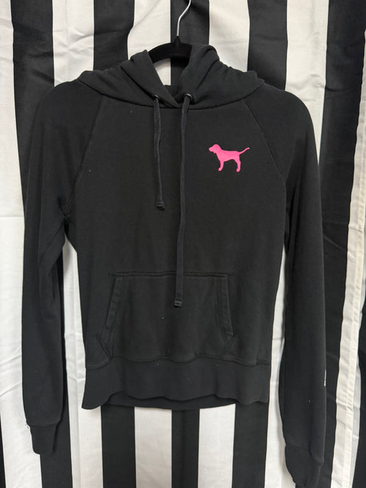 Y2K- VS Pink Black Hoodie- Size XS