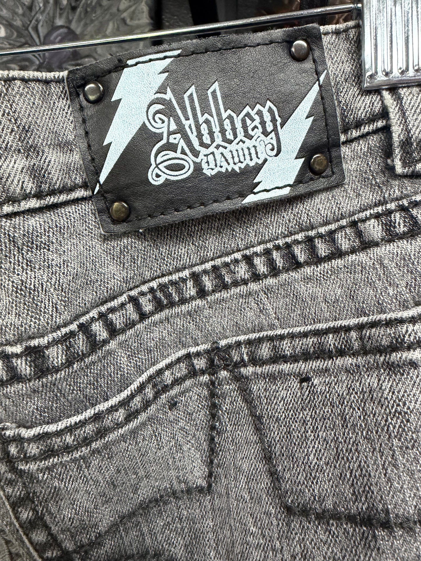 RARE- Abbey Dawn Grey Studded Jeans- Size 7