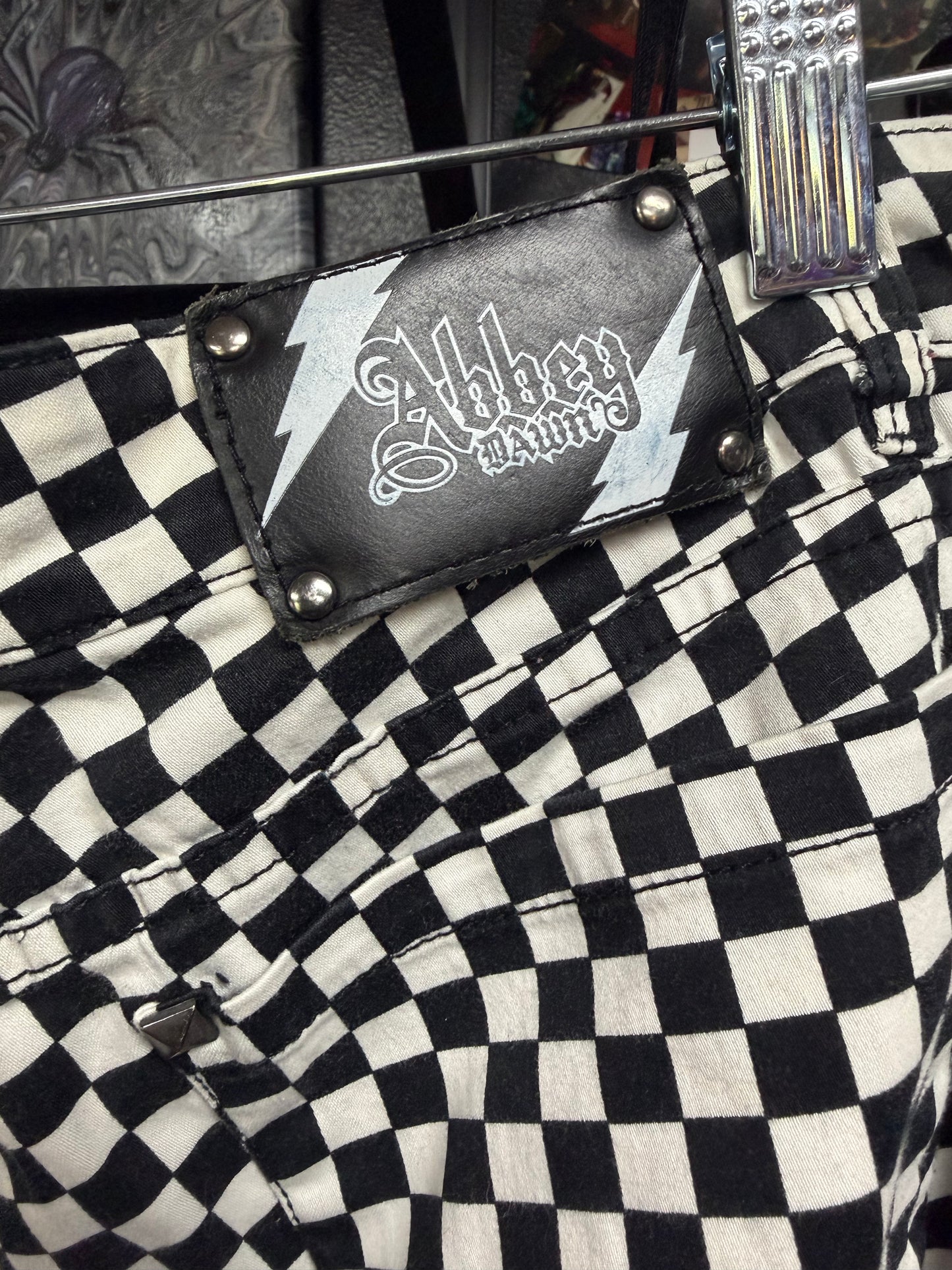 RARE- Abbey Dawn Checkered Jeans- Size 5