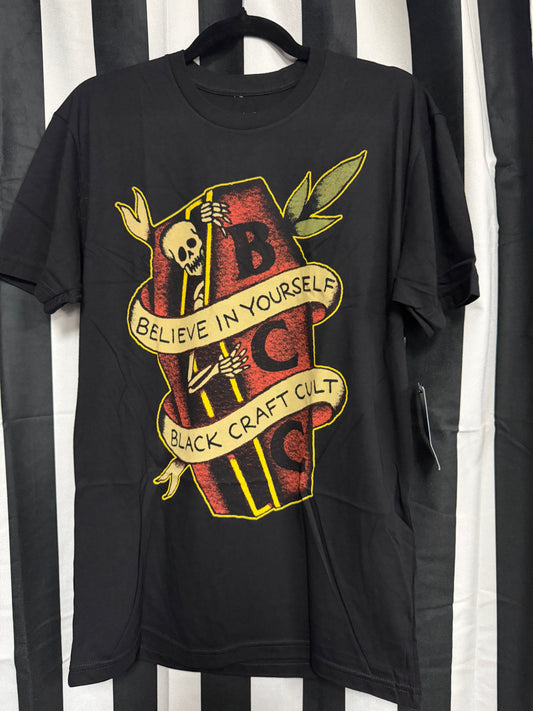 Authentic Blackcraft-Believe in Yourself Tattoo Shirt- Size M