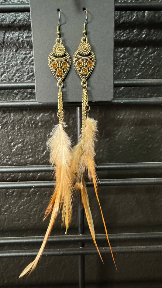 Boho Style Feather Earrings