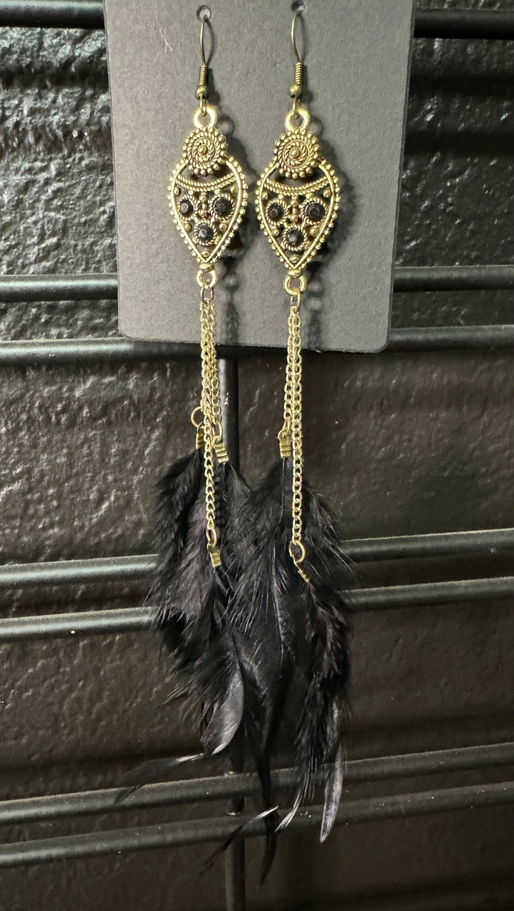 Boho Style Feather Earrings