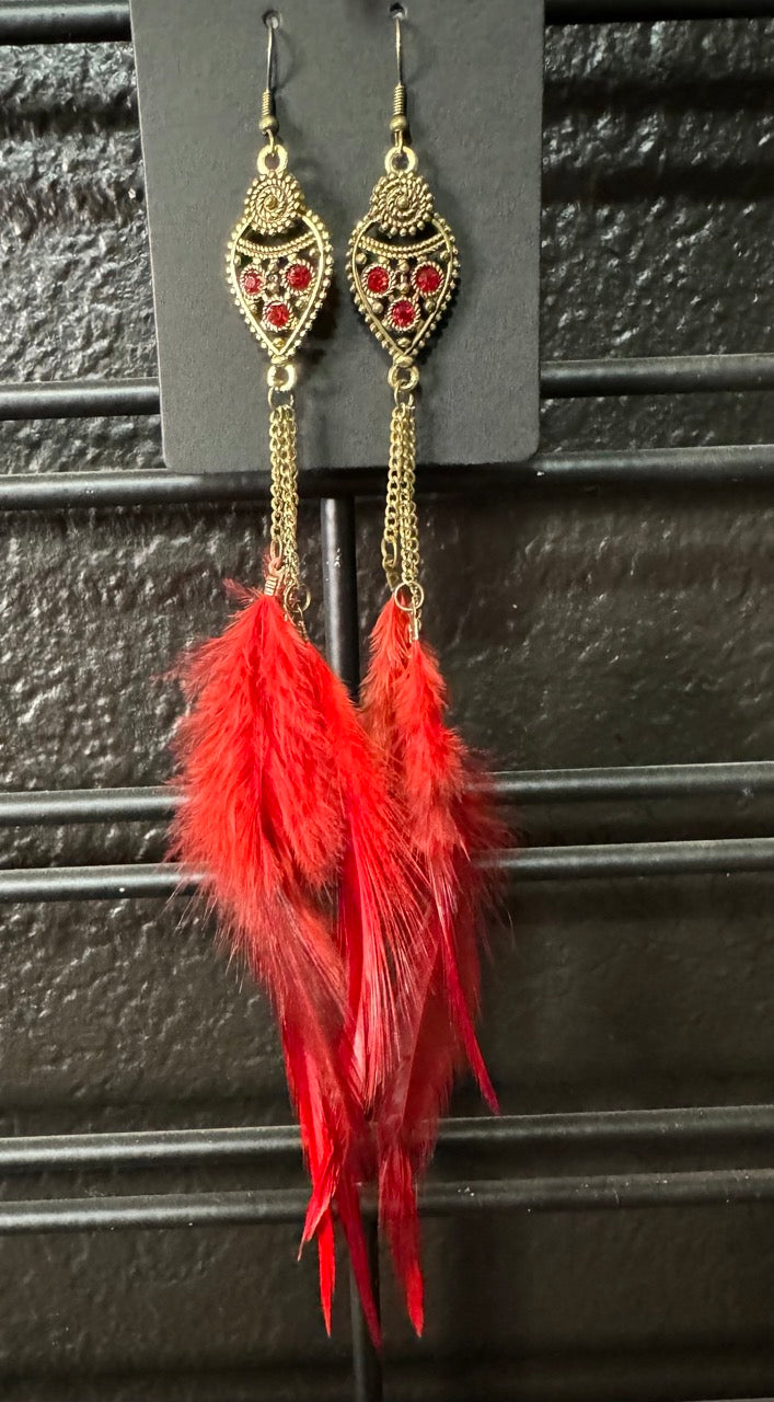 Boho Style Feather Earrings