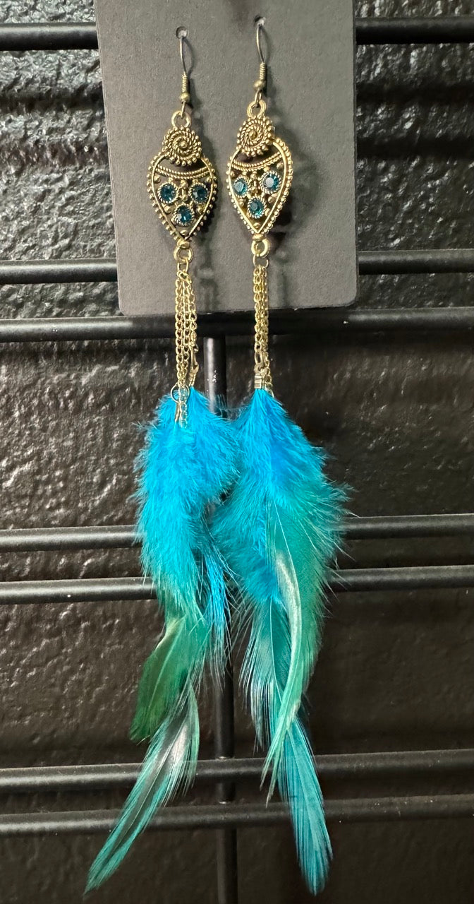 Boho Style Feather Earrings