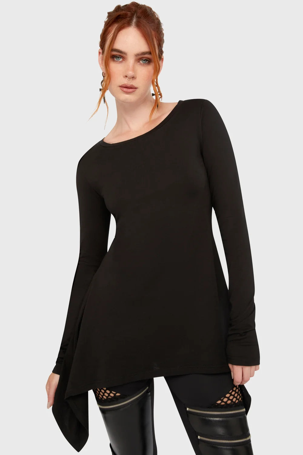 Killstar Cora Long Sleeve Top- Black- Size XS