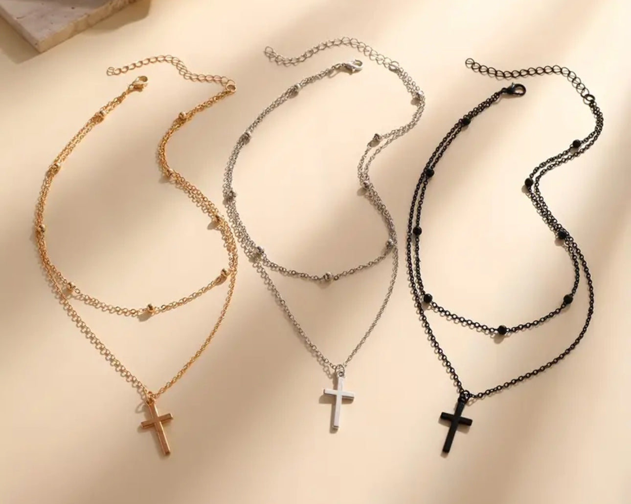 Multilayer Cross Necklace