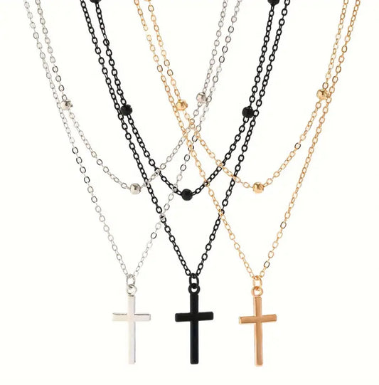 Multilayer Cross Necklace