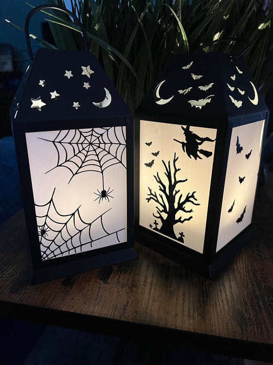 2 Halloween Lanterns- Spider/Bat