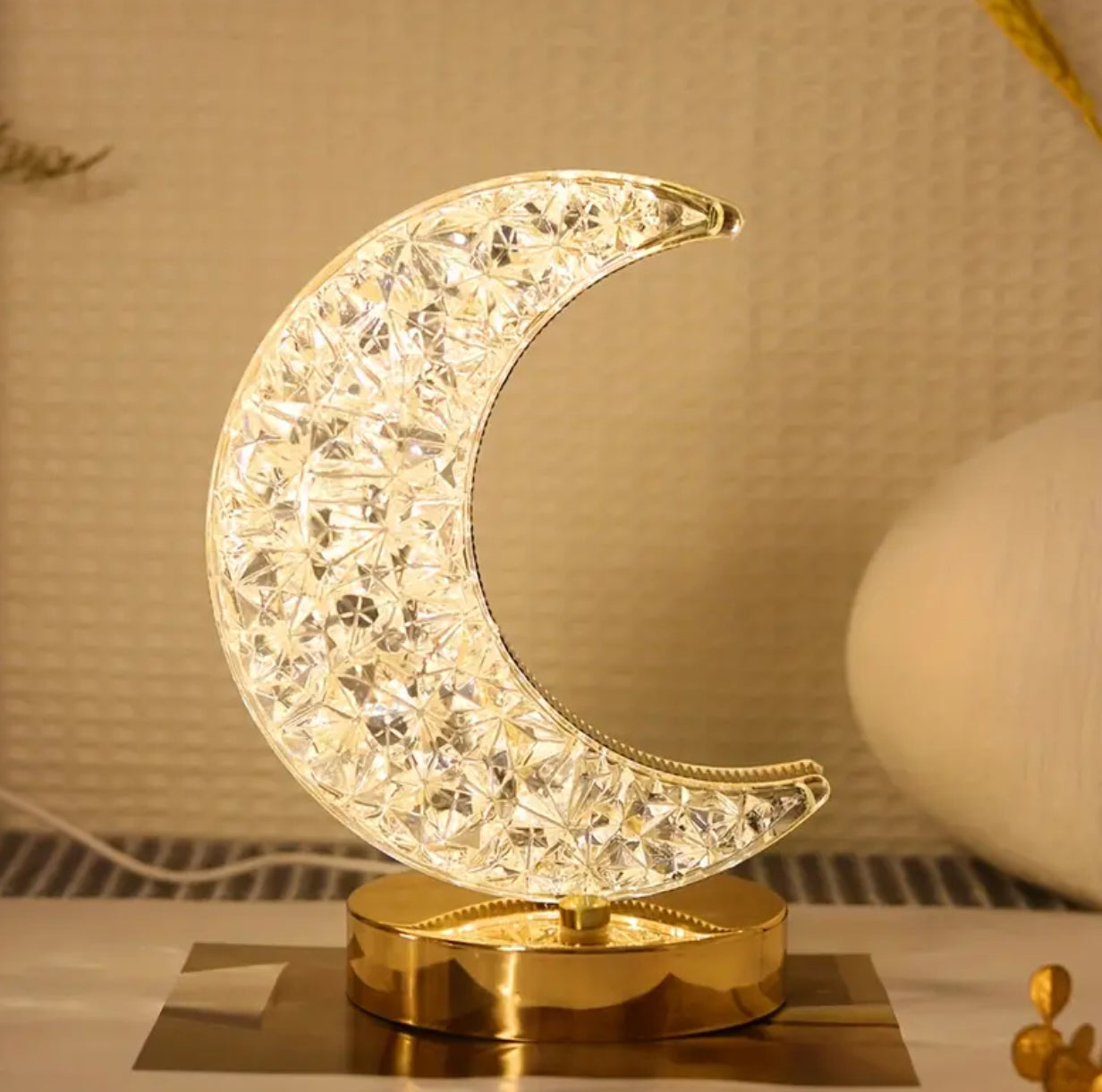 Touch Activated Multicolor Function Moon Table Lamp