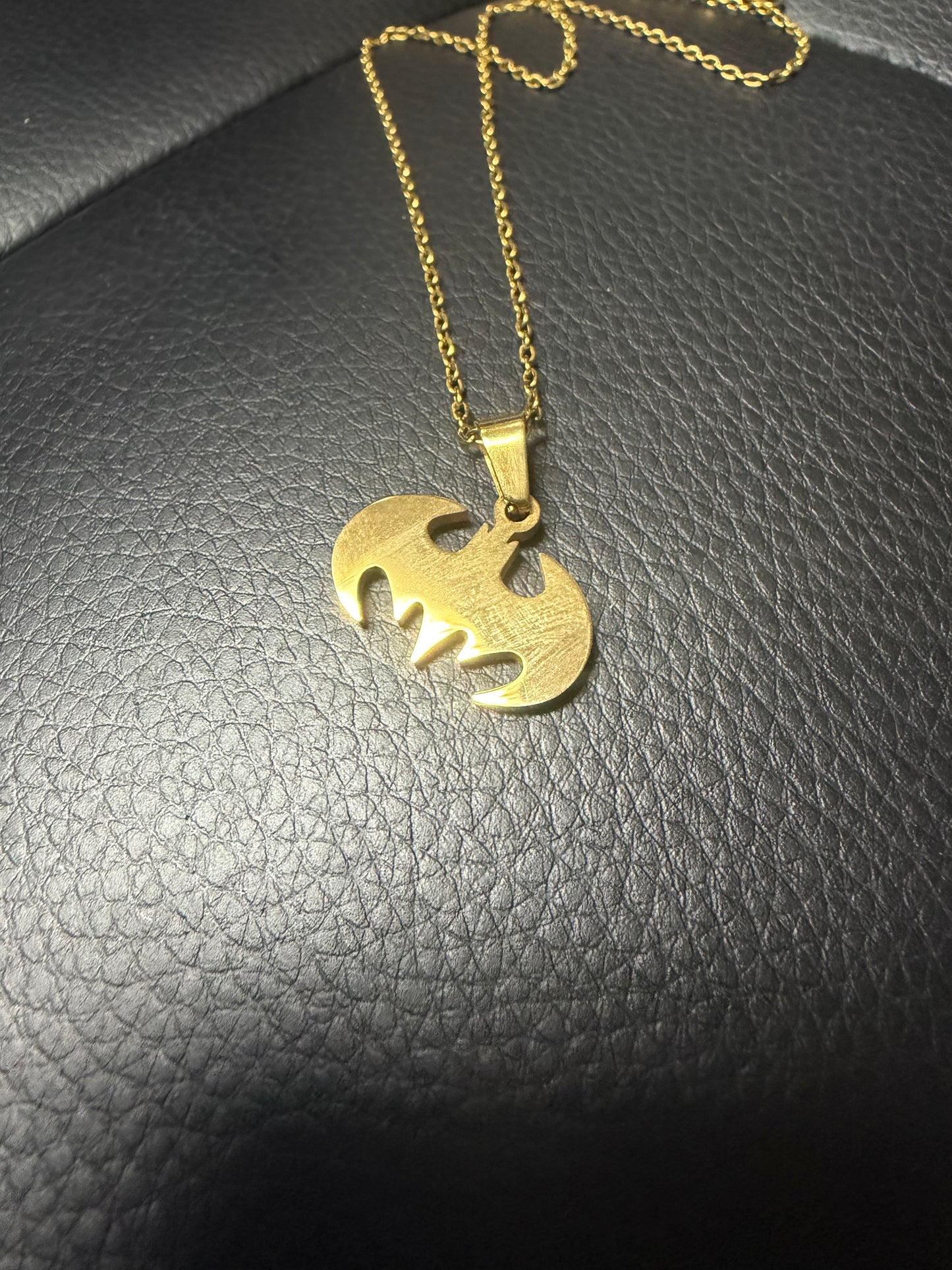 Stainless Steel -Gold- Bat Necklace