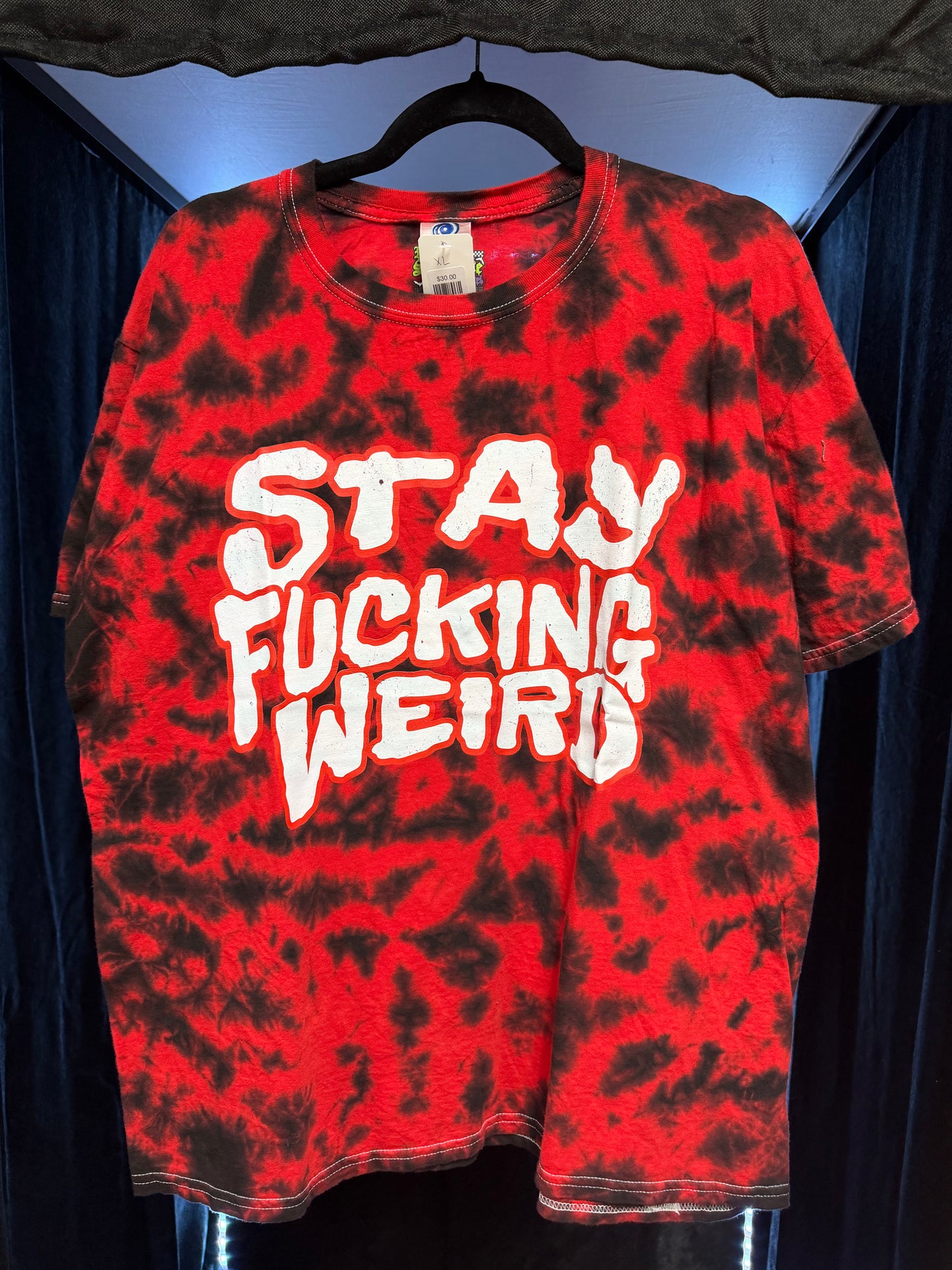 Stay Fucking Weird Red/Black Tie Dye Unisex Shirt