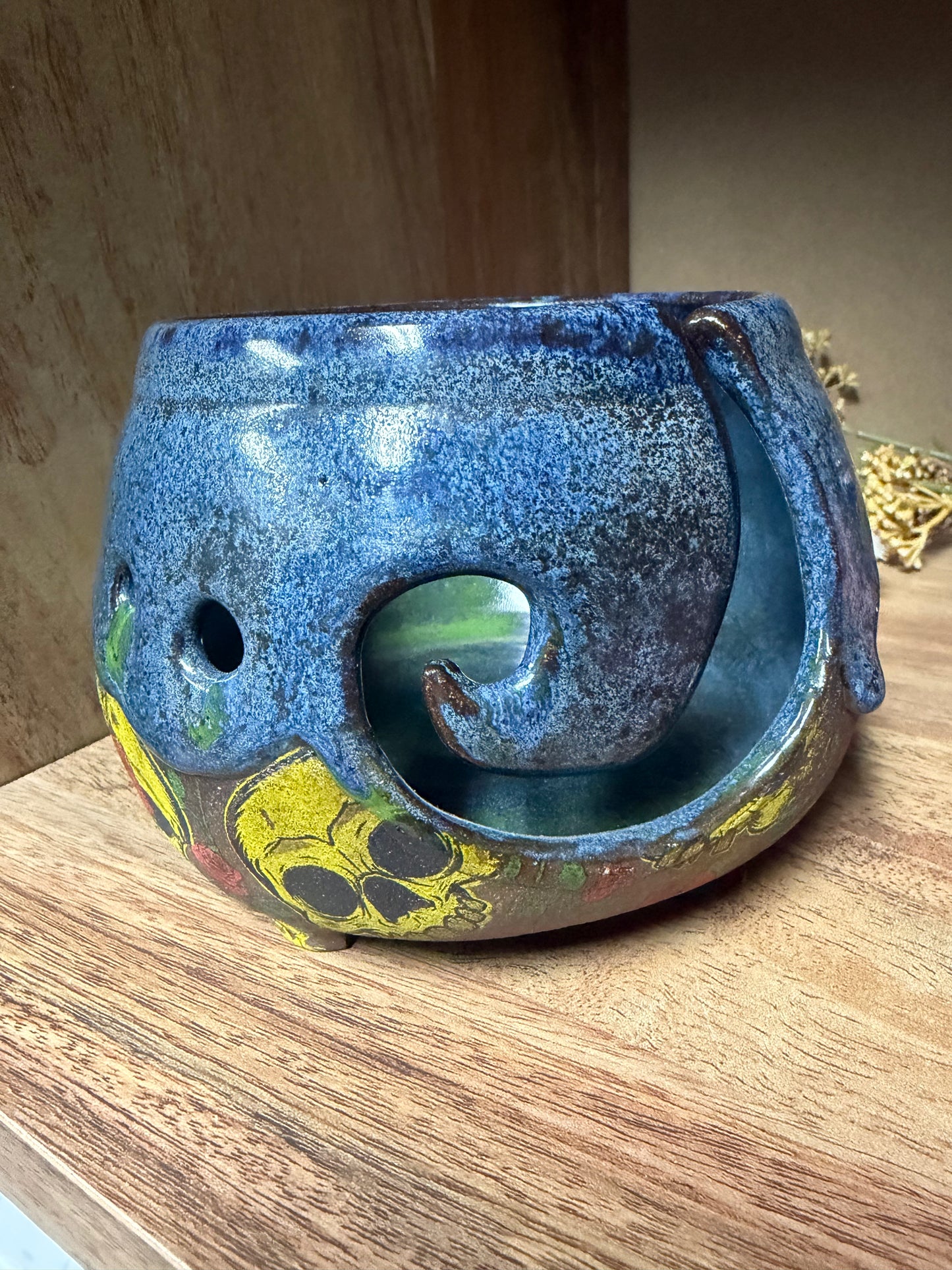 West Jensen - Skull & Roses Yarn Bowl
