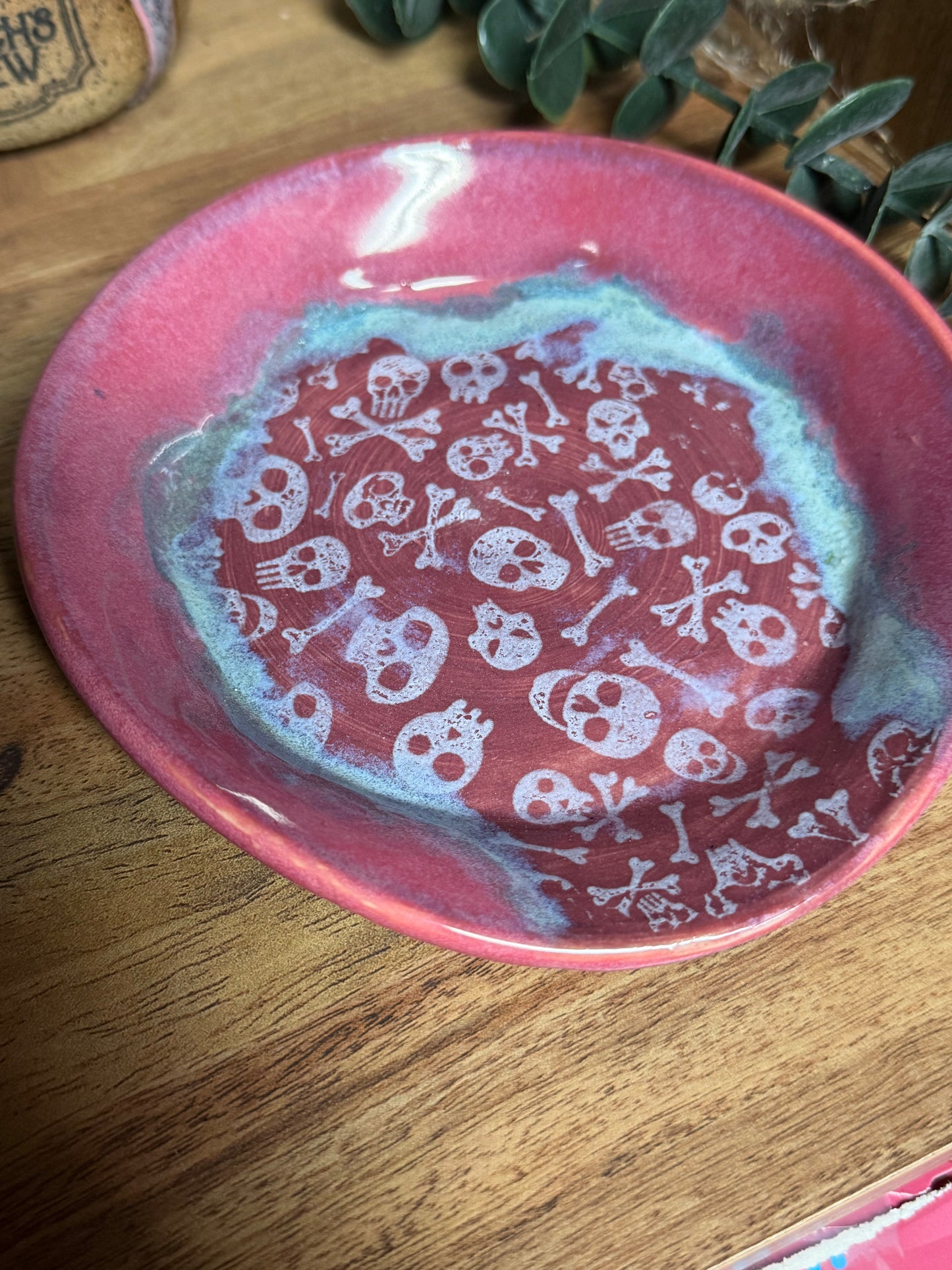 West Jensen - Pink Skull & Bones Spoon Rest