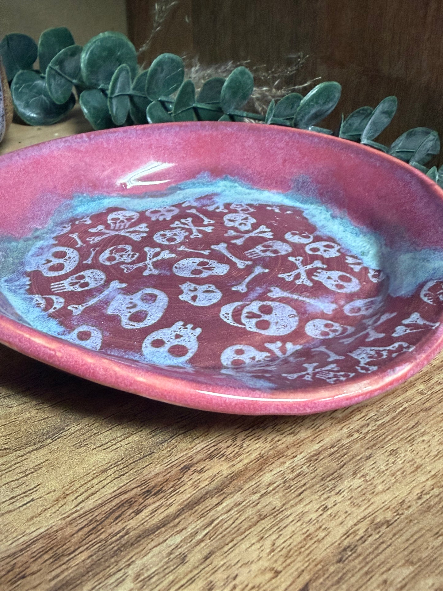 West Jensen - Pink Skull & Bones Spoon Rest