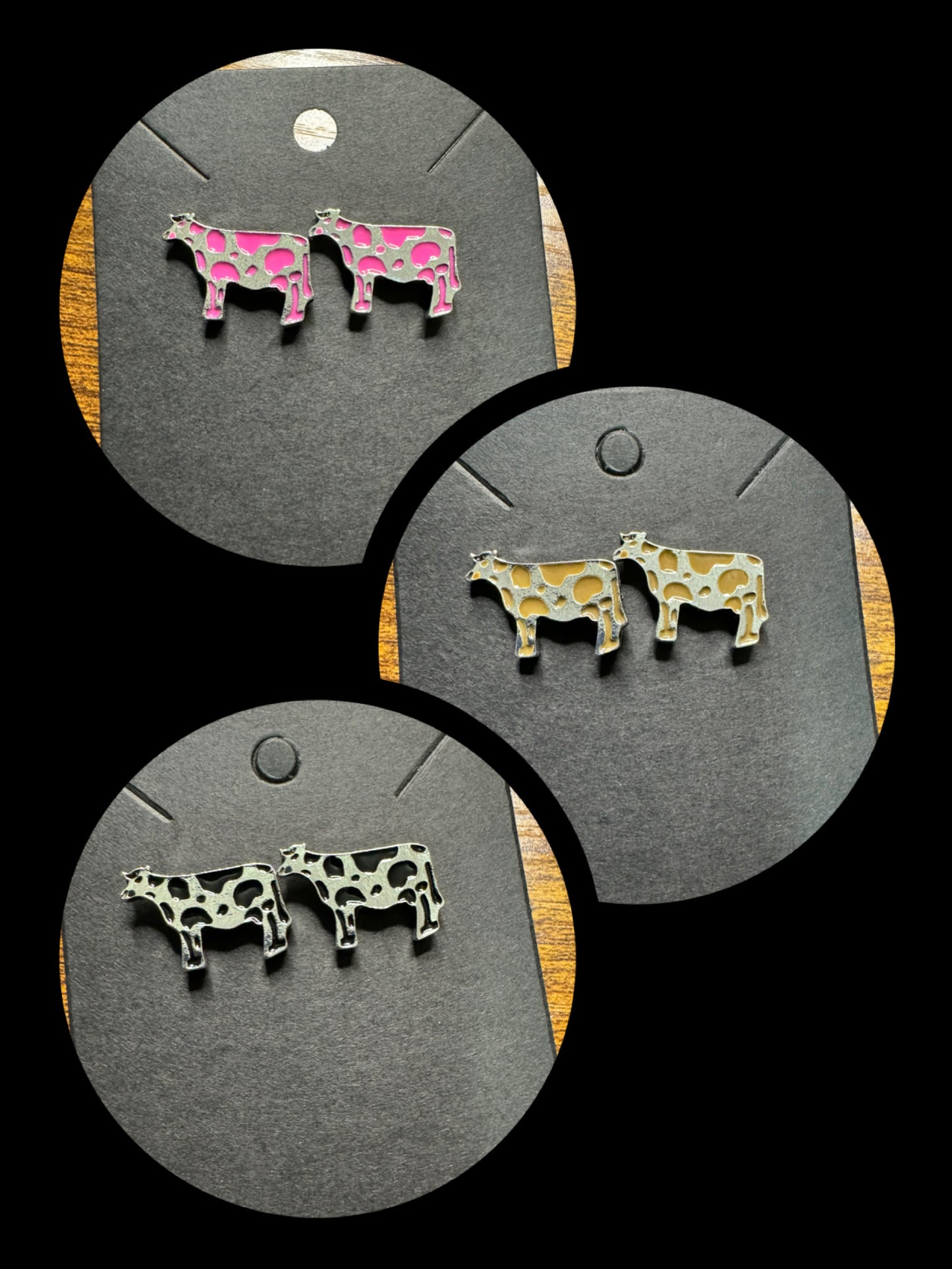 Colorful Cow Stud Earrings