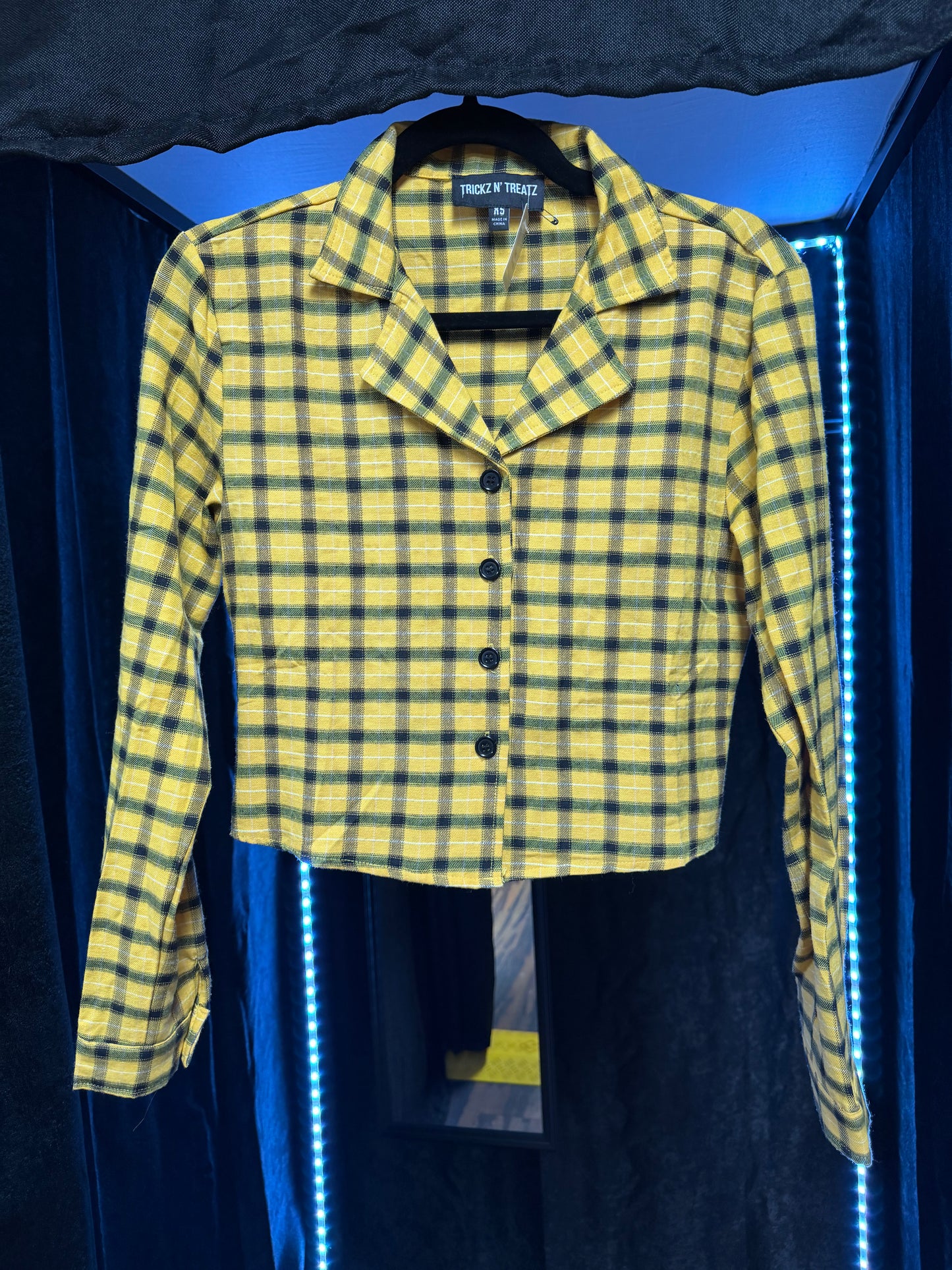 Dollskill- Light Yellow/Black Crop Jacket- XS
