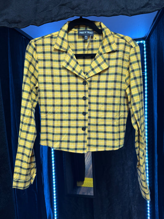 Dollskill- Light Yellow/Black Crop Jacket- XS