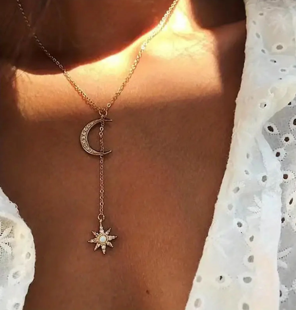 Lariat Moon Star Style Necklace