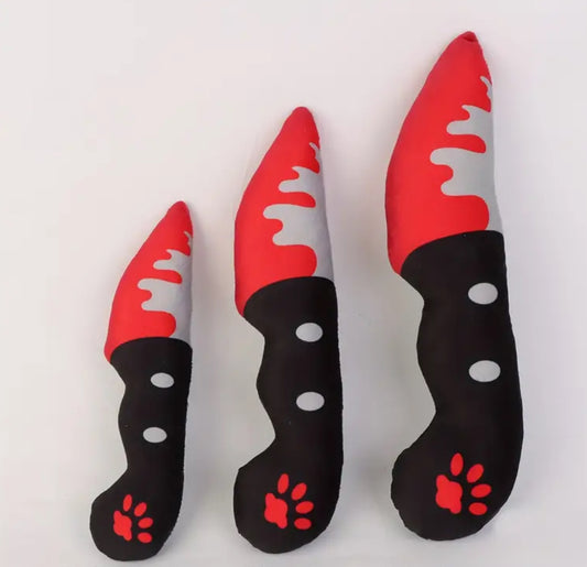 10.23 Inch Bloody Knife Dog Toy for Small to Medium Dogs