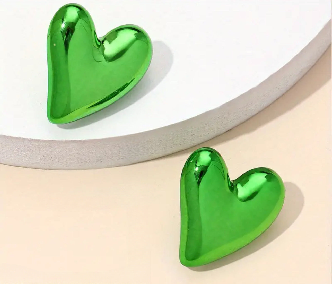 Colorful Glossy Heart Studs