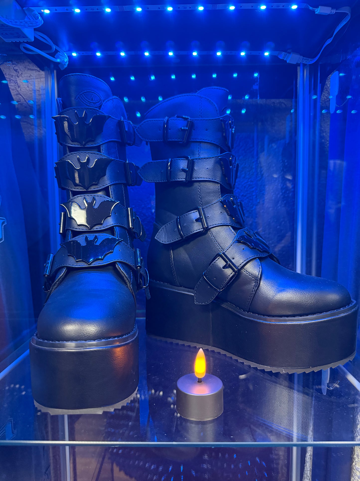 Strange Cvlt Black Bat Dominion Platform Boots- Size 7