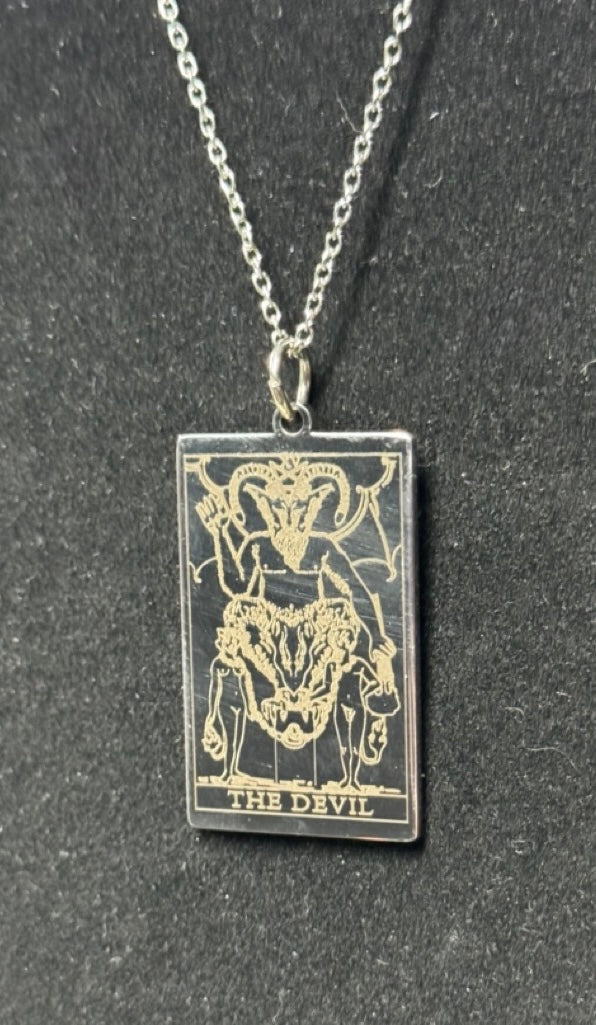 Stainless Steel Tarot Card Necklaces- Choose Your Card!