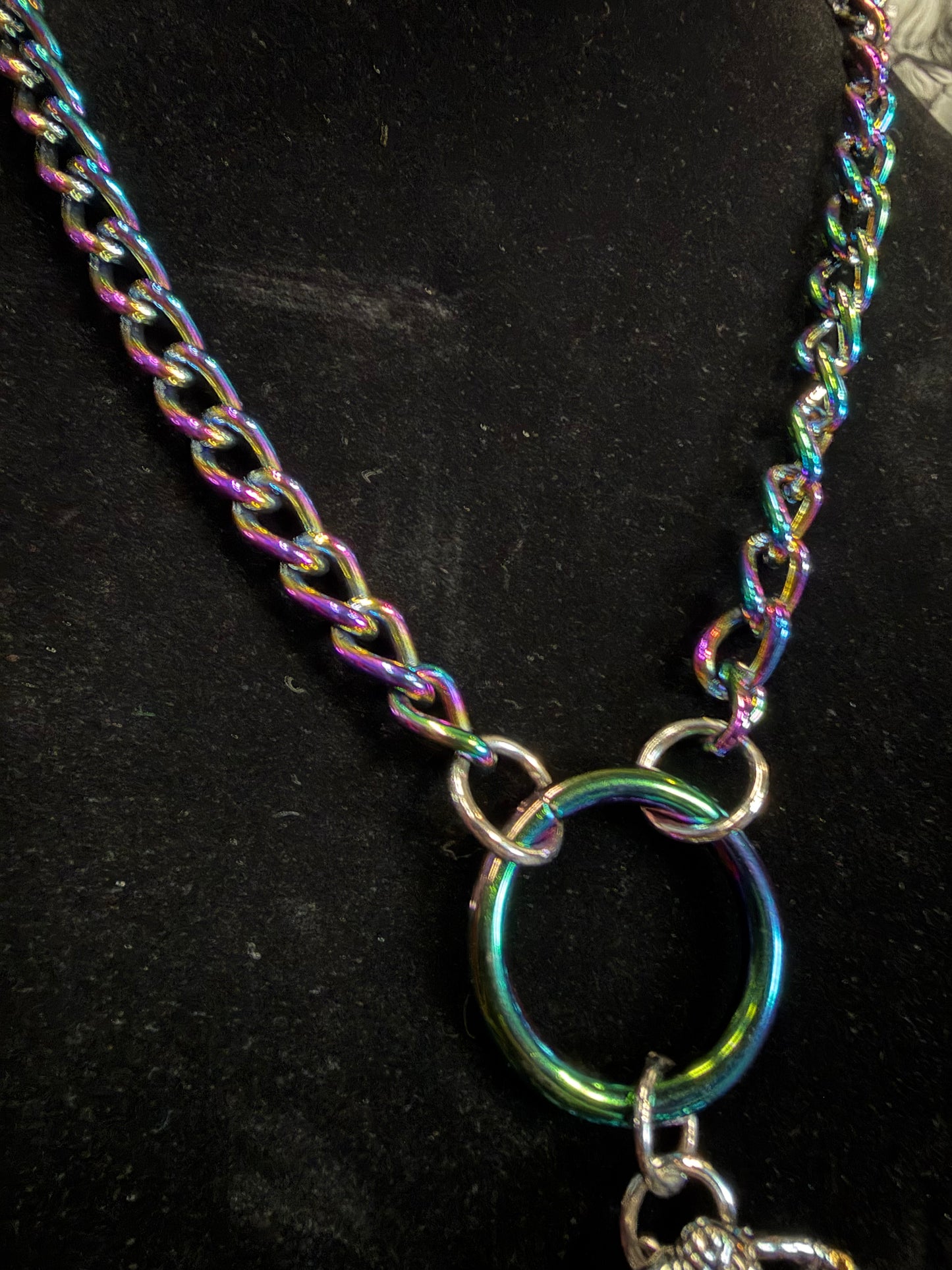 Handmade Stainless Steel Iridescent Baphomet Necklace- Shane#12