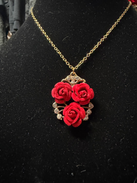 Gothic Rose-Necklace,Ring and Earring Set