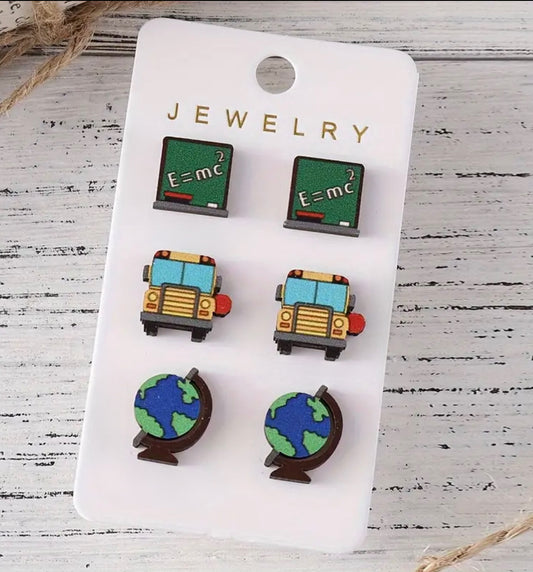 Wooden Teacher Earring Set