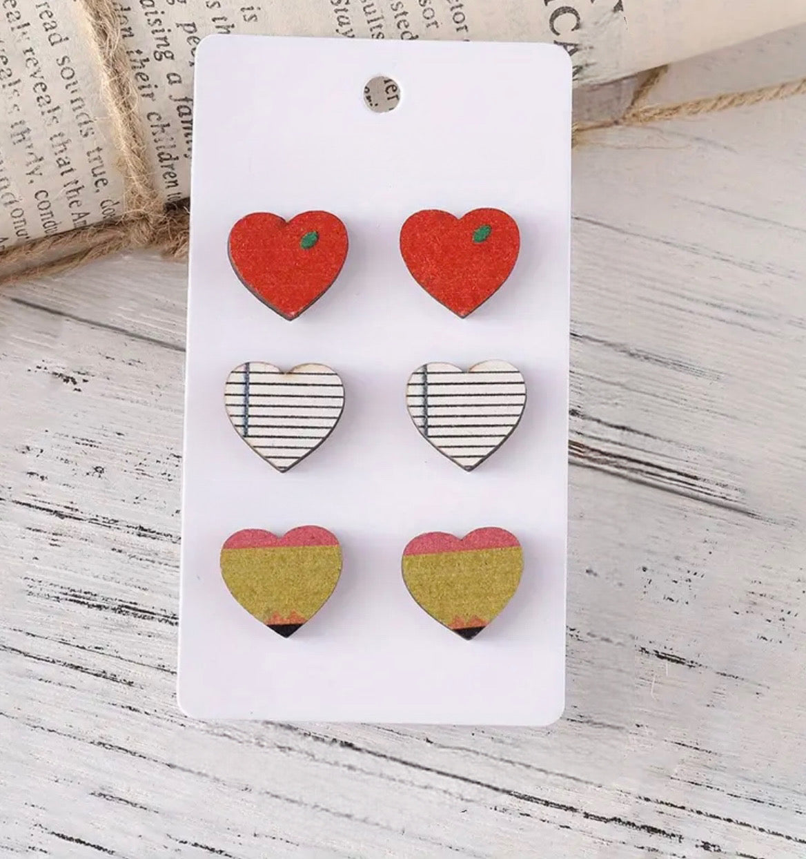 Wooden Teacher Earring Set