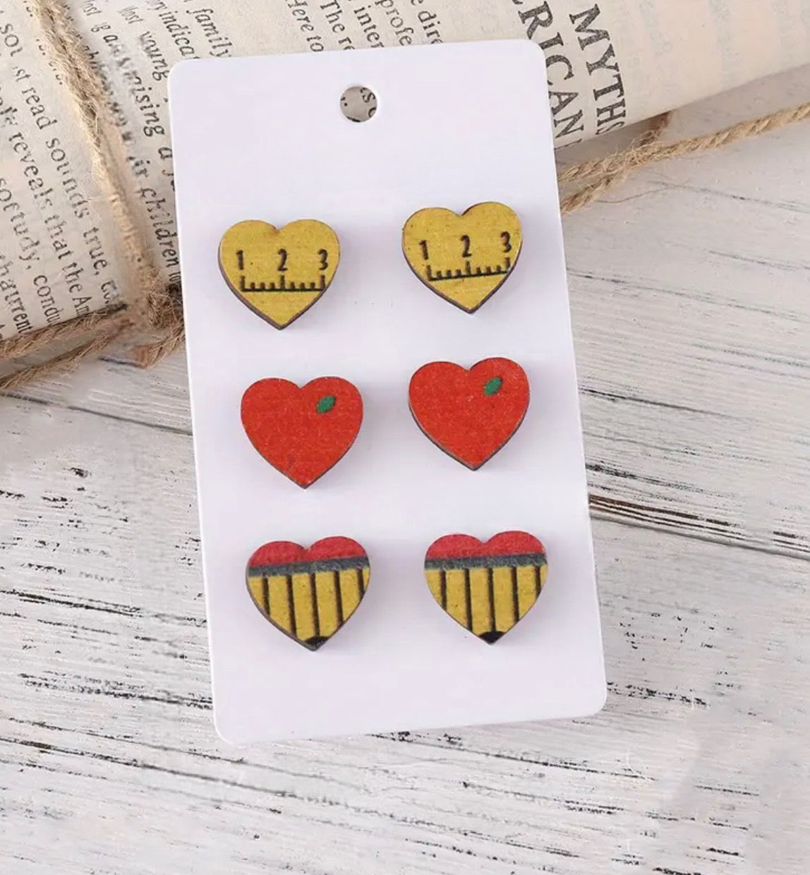 Wooden Teacher Earring Set