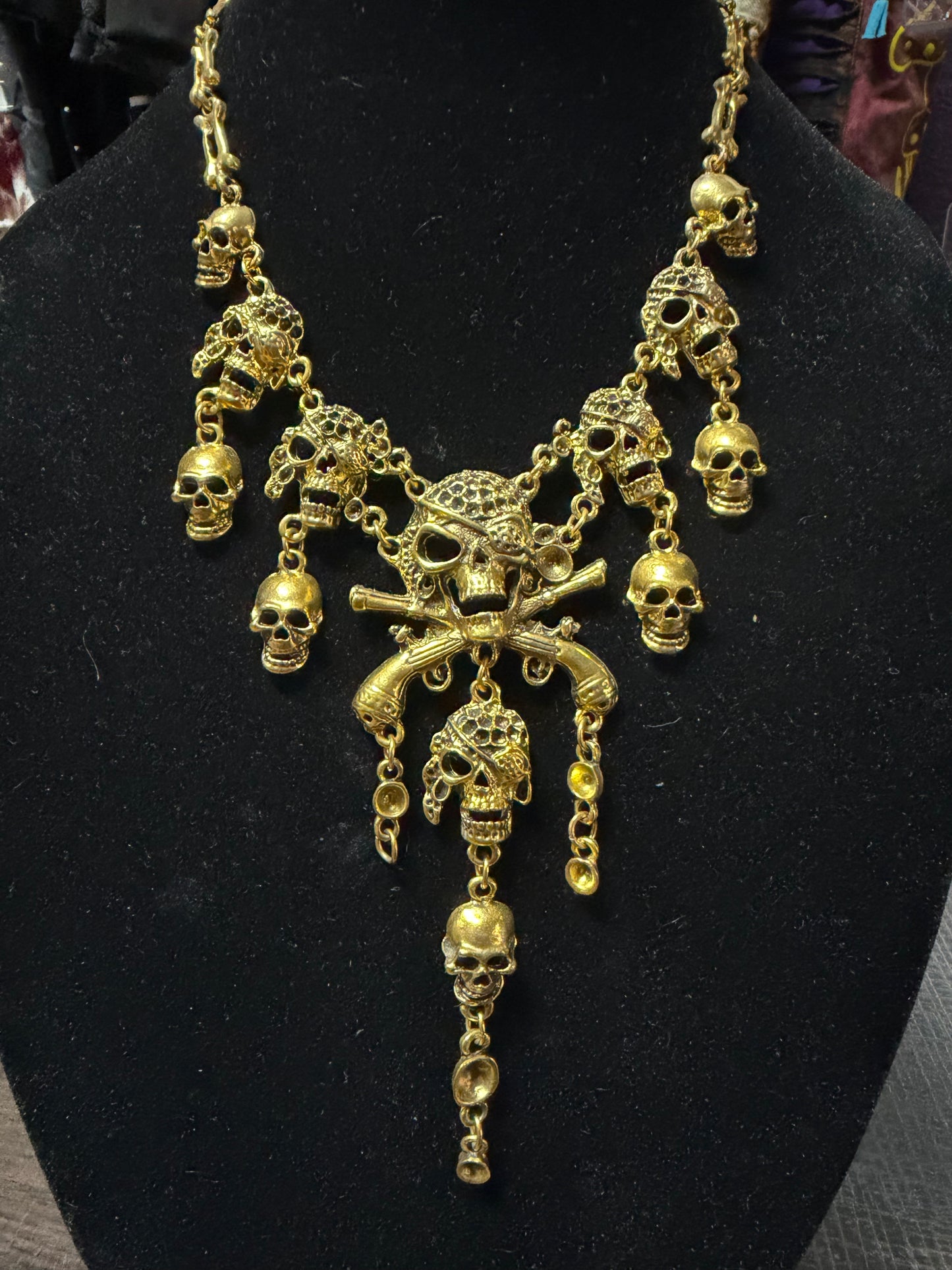 Gold Pirate Necklace & Earrings