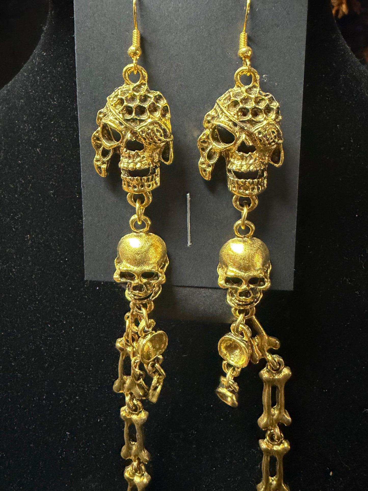 Gold Pirate Necklace & Earrings