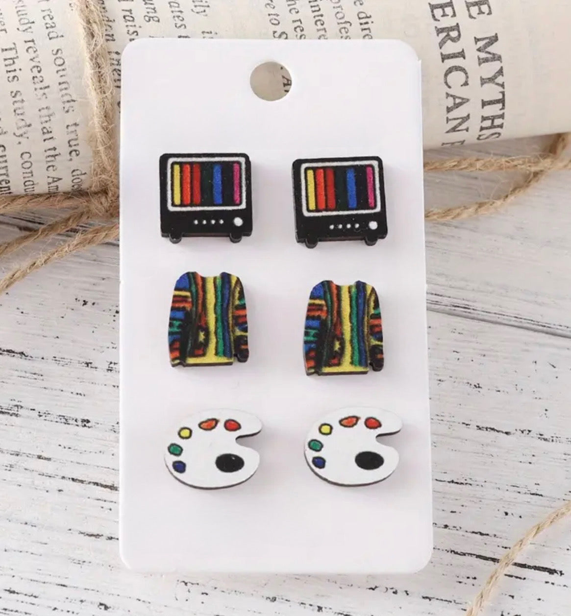 Wooden Teacher Earring Set