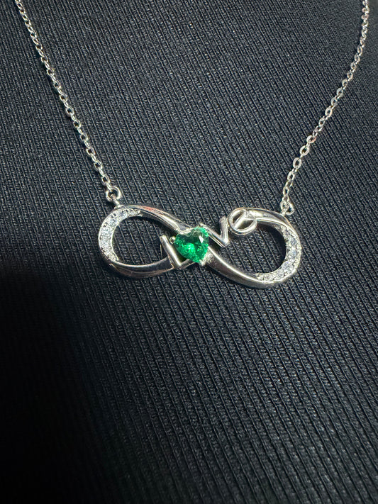 S925 Infinity-Love Emerald Necklace